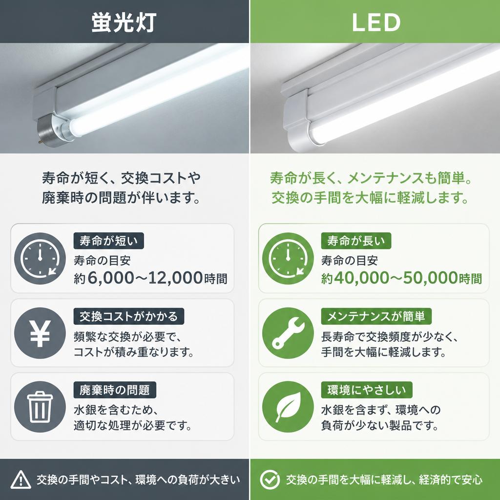 蛍光灯との違い