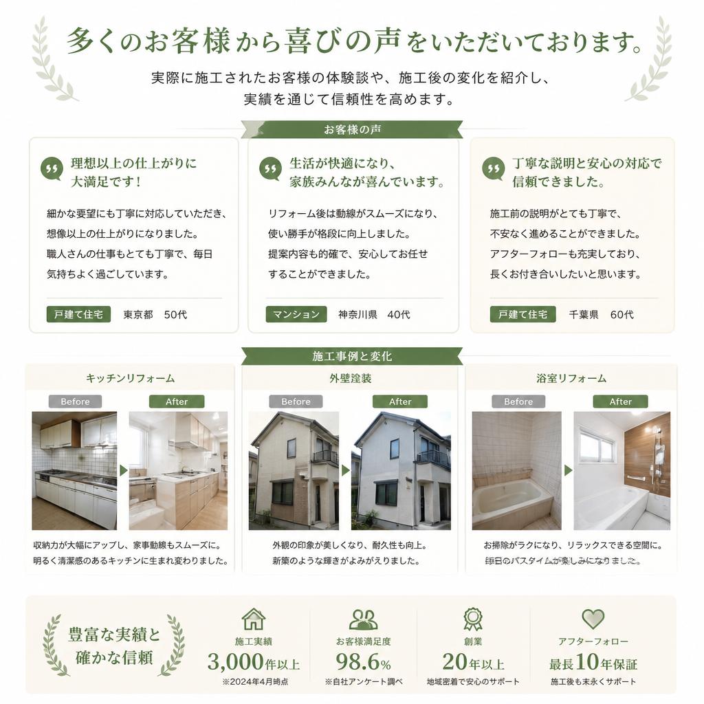 実績とお客様の声