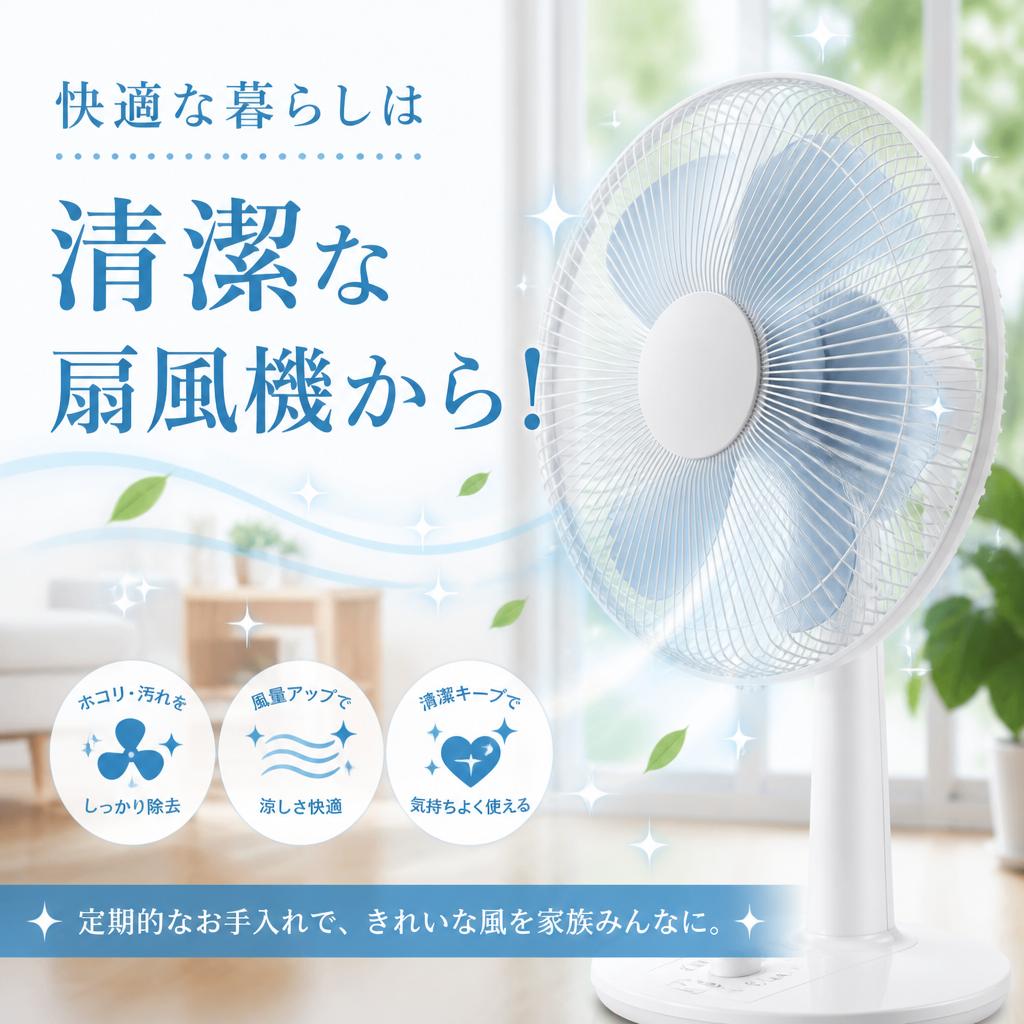 快適な暮らしは清潔な扇風機から！