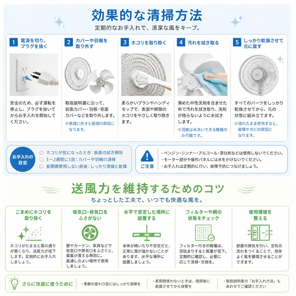 2. 送風力アップのための清掃ポイント
